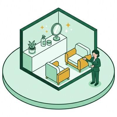 美容クリニックのカウンセラーの仕事の様子のイラスト