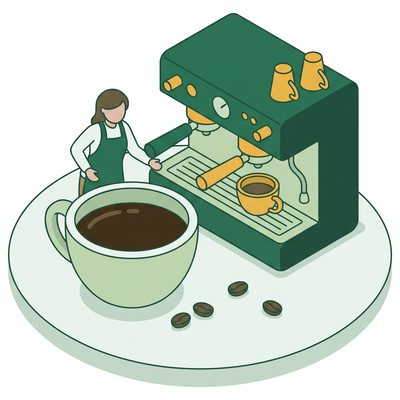 カフェスタッフのイラスト