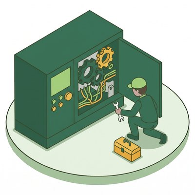 サービスエンジニアの仕事の様子のイラスト