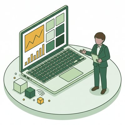 IT法人営業の仕事の様子のイラスト