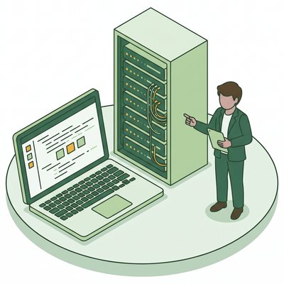 ITエンジニアの仕事の様子のイラスト