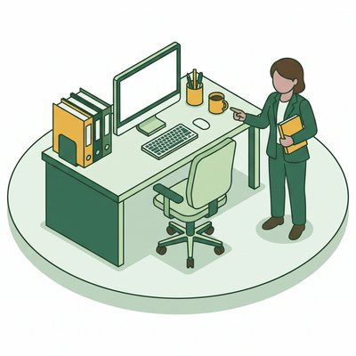 事務の仕事の様子のイラスト