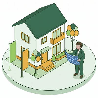 住宅販売の仕事の様子のイラスト
