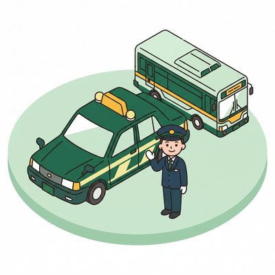 タクシー・バスのドライバーのイラスト