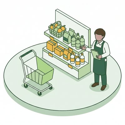 販売店の店長候補のイラスト