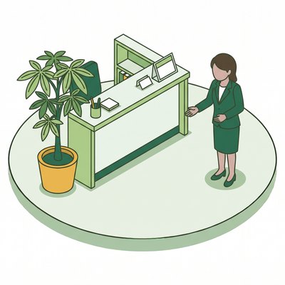 受付・秘書の仕事の様子のイラスト