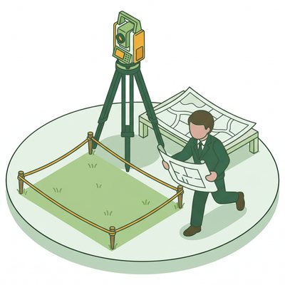 用地仕入の仕事の様子のイラスト